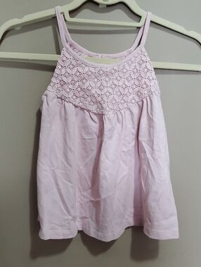 Carter's Pale Pink Crochet Yoke Tank Top Size 10